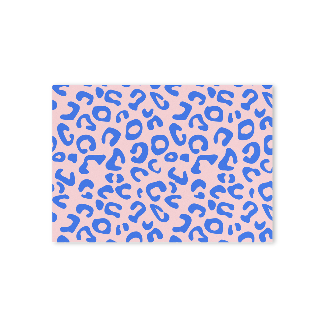 Postkarte - Leo blau-rosa