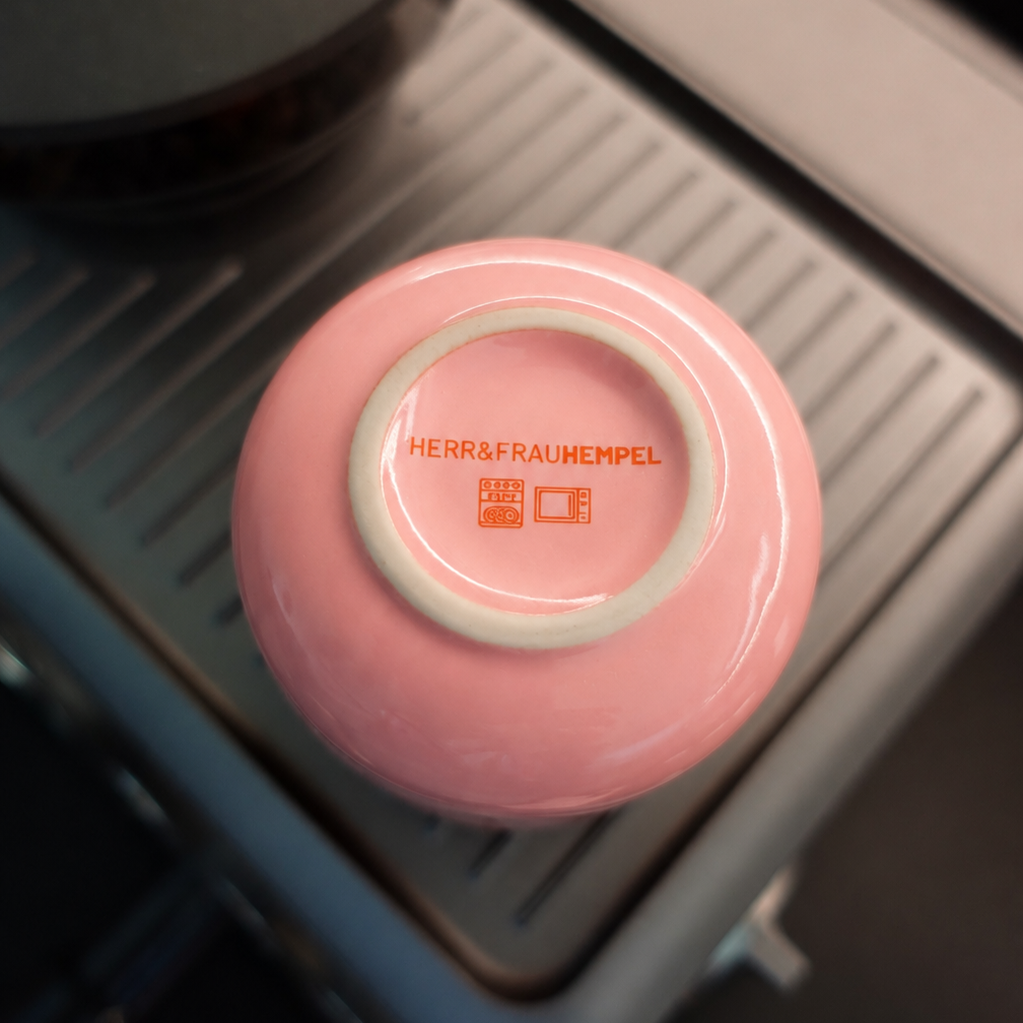 Becher - Herzen rosa - orange