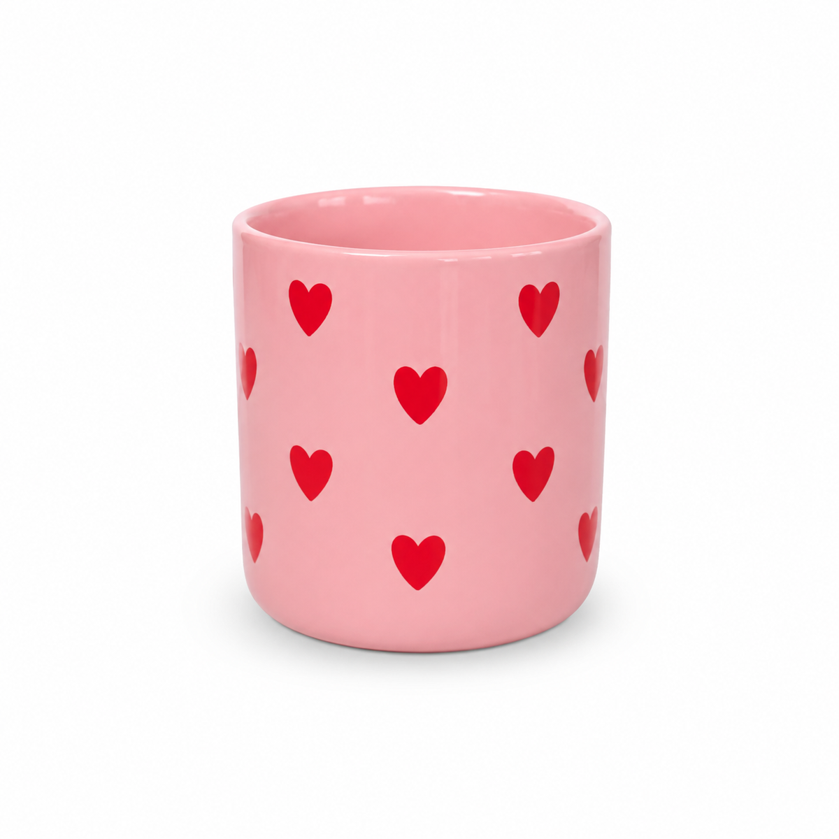 Becher - Herzen rosa - rot