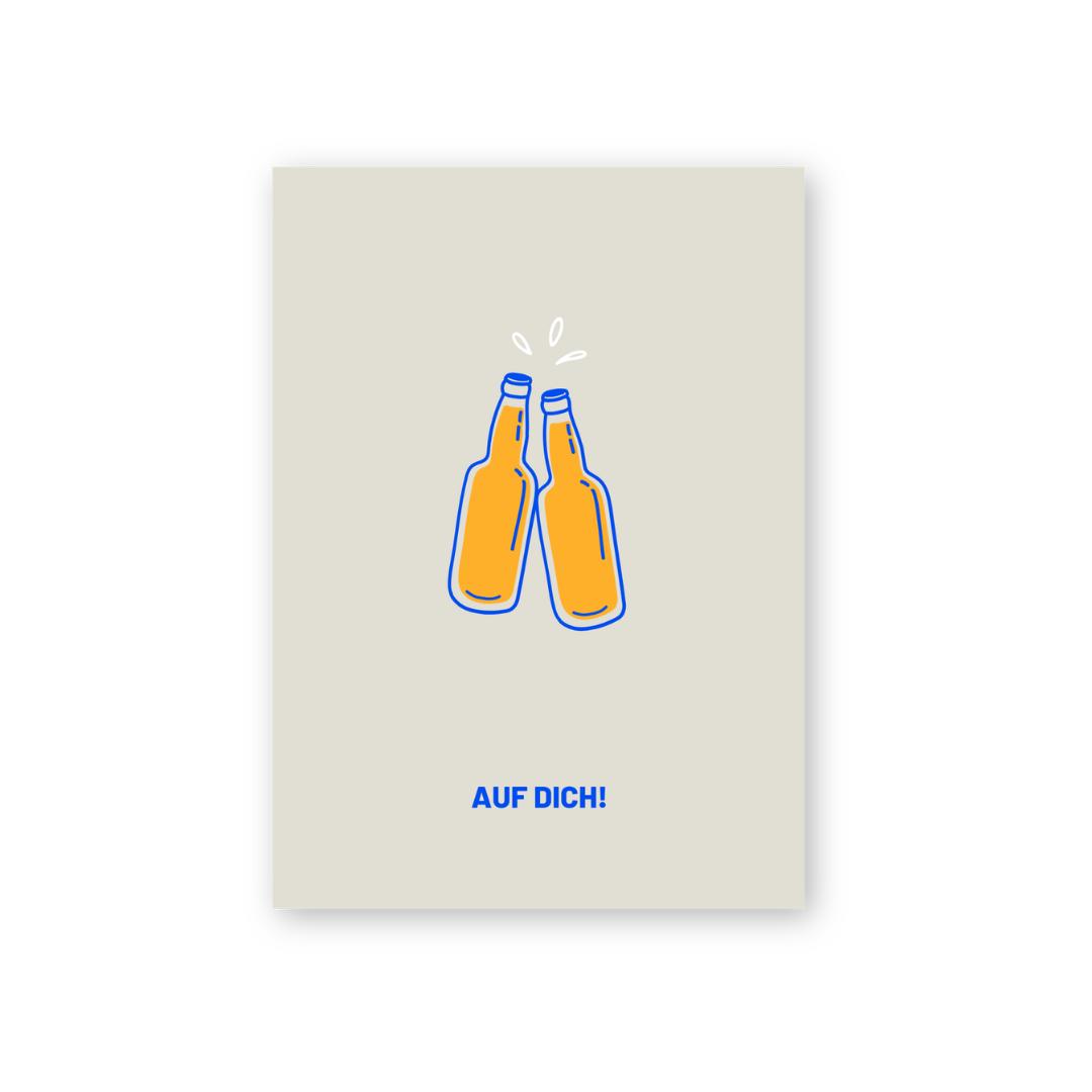 Postkarte - AUF DICH! Bier