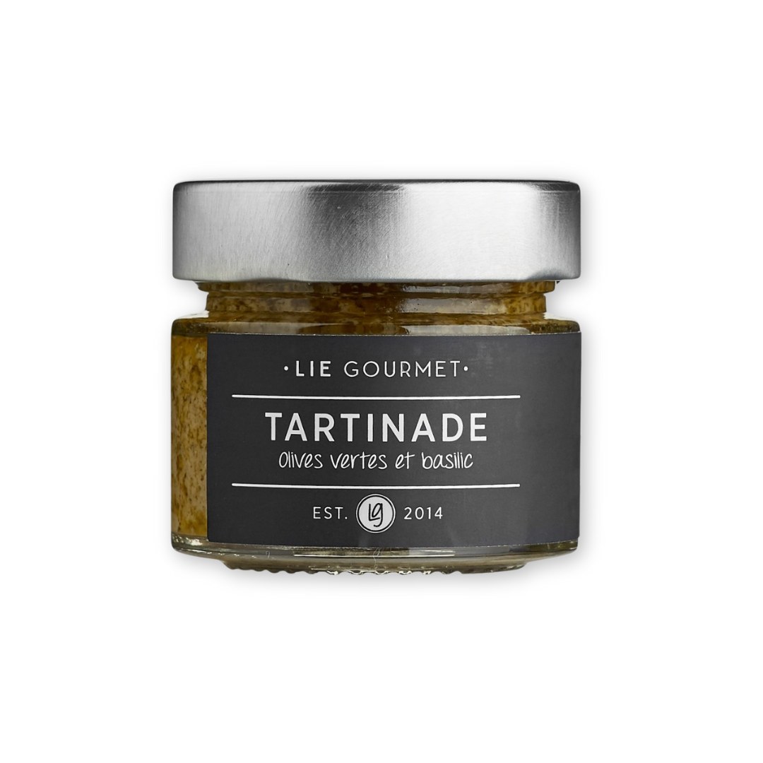 Tartinade m. Grüne Oliven und Basilikum