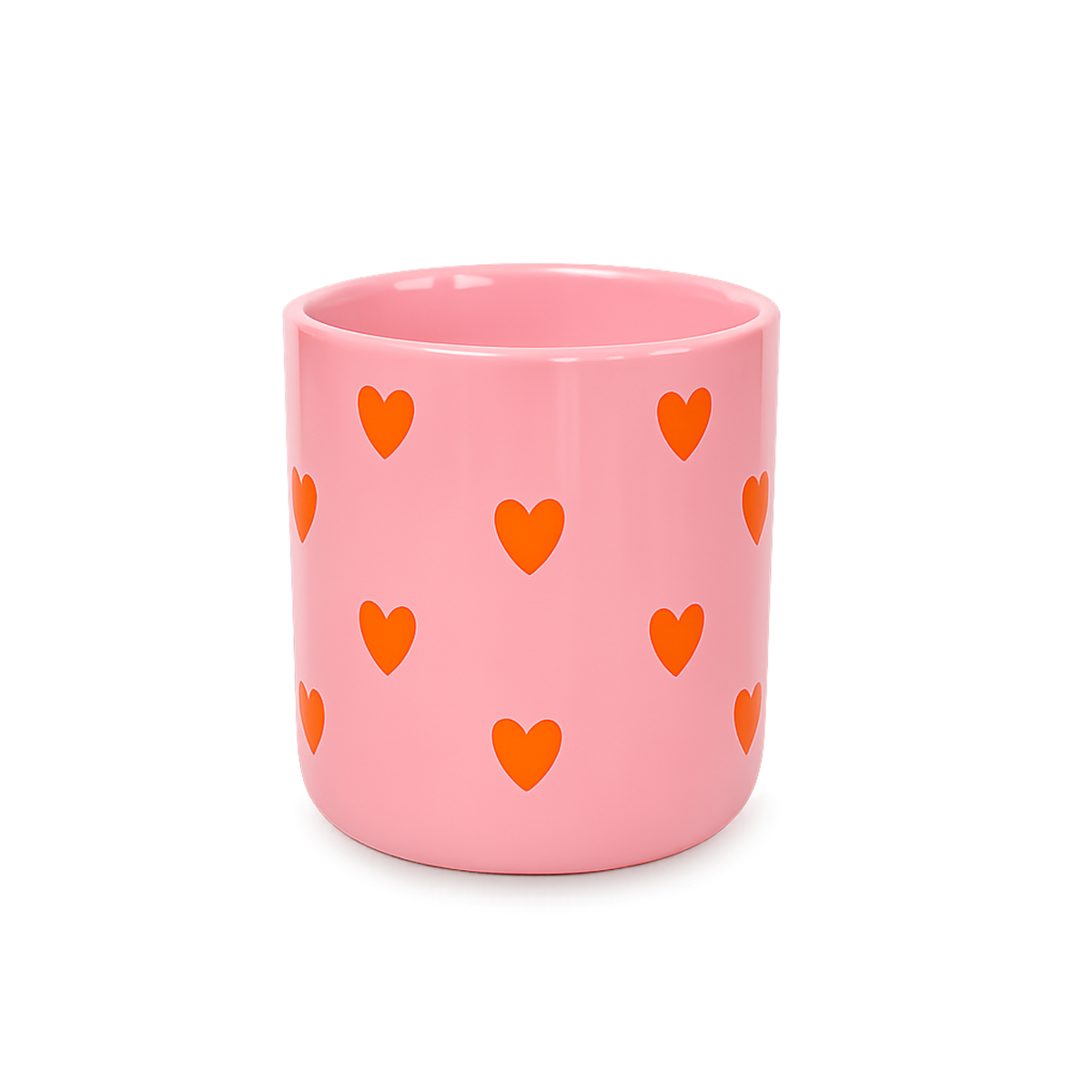 Becher - Herzen rosa - orange