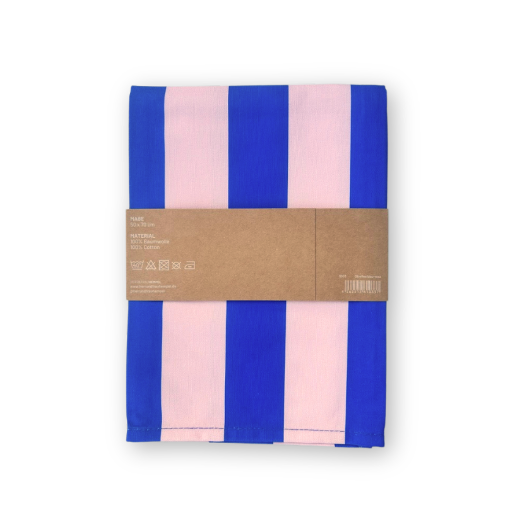 Geschirrhandtuch Streifen blau-rosa