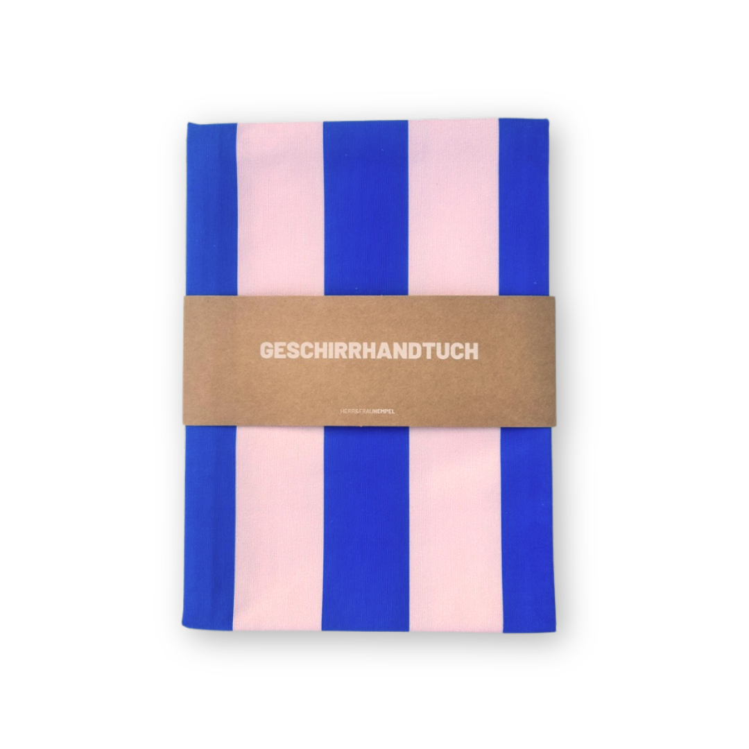 Geschirrhandtuch Streifen blau-rosa