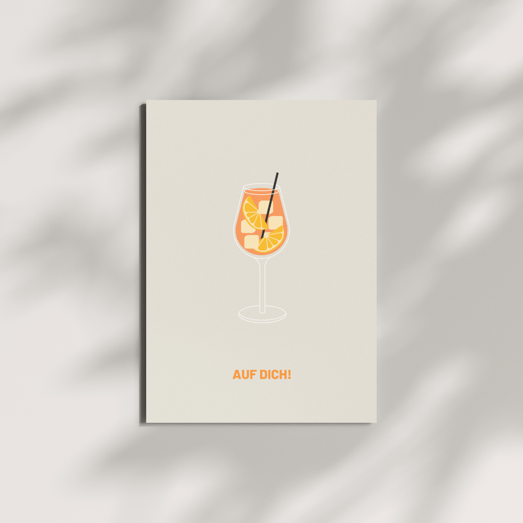Postkarte - AUF DICH! Aperol