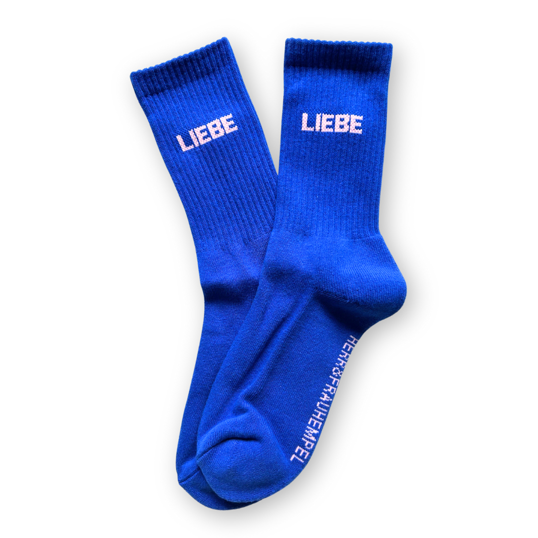 SOCKEN - LIEBE blau - rosa