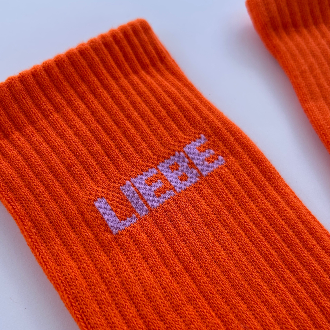 SOCKEN - LIEBE orange - flieder