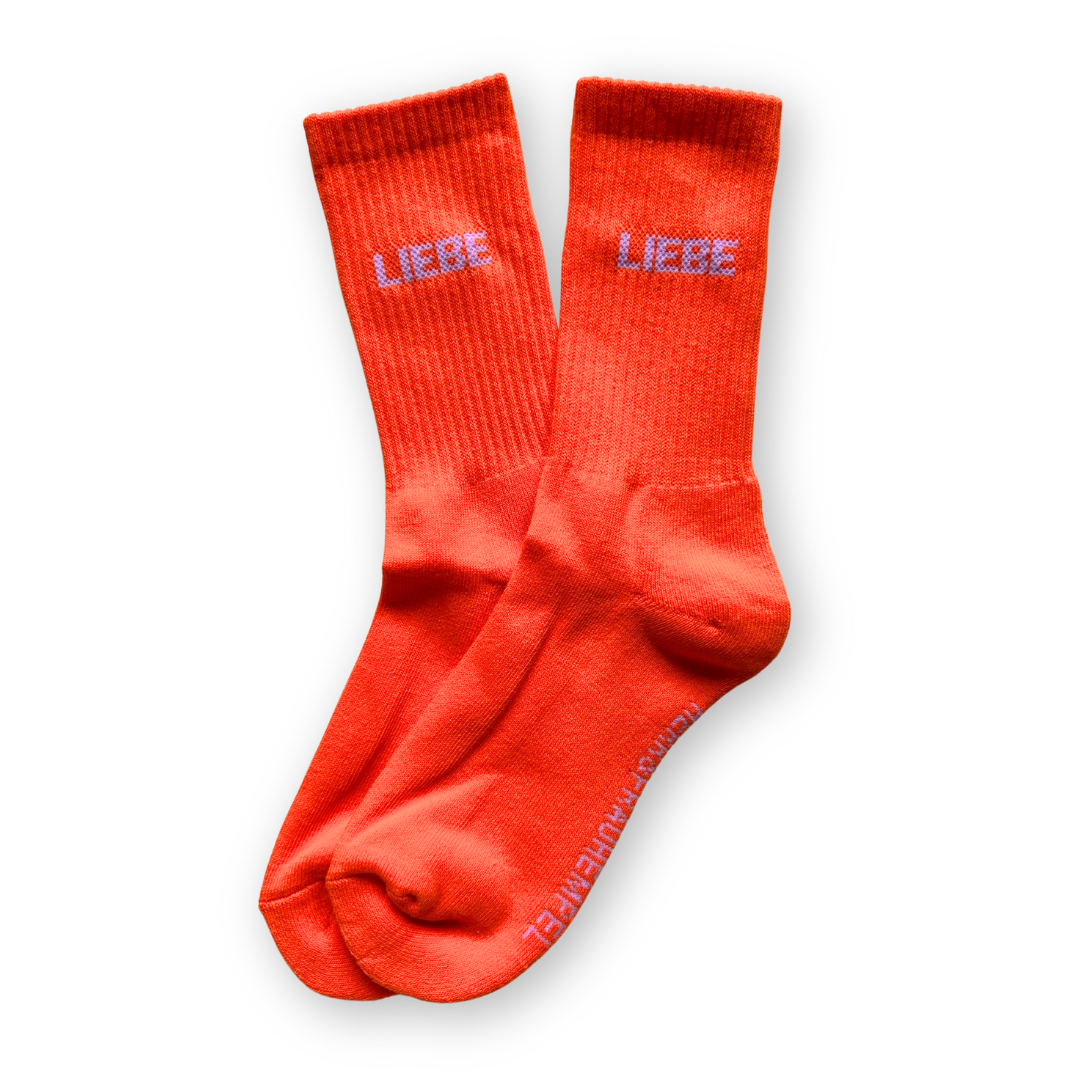 SOCKEN - LIEBE orange - flieder
