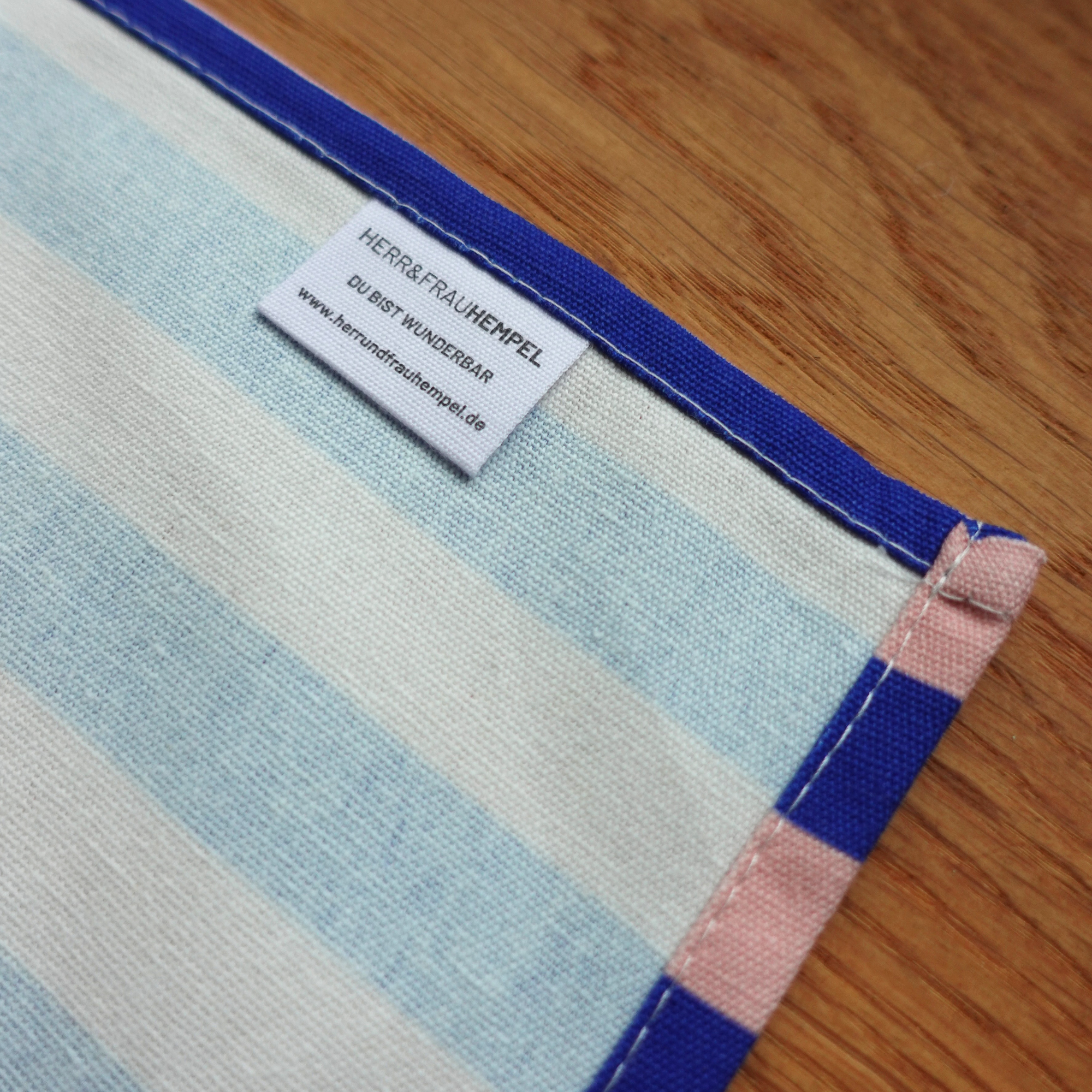 Geschirrhandtuch Streifen blau-rosa