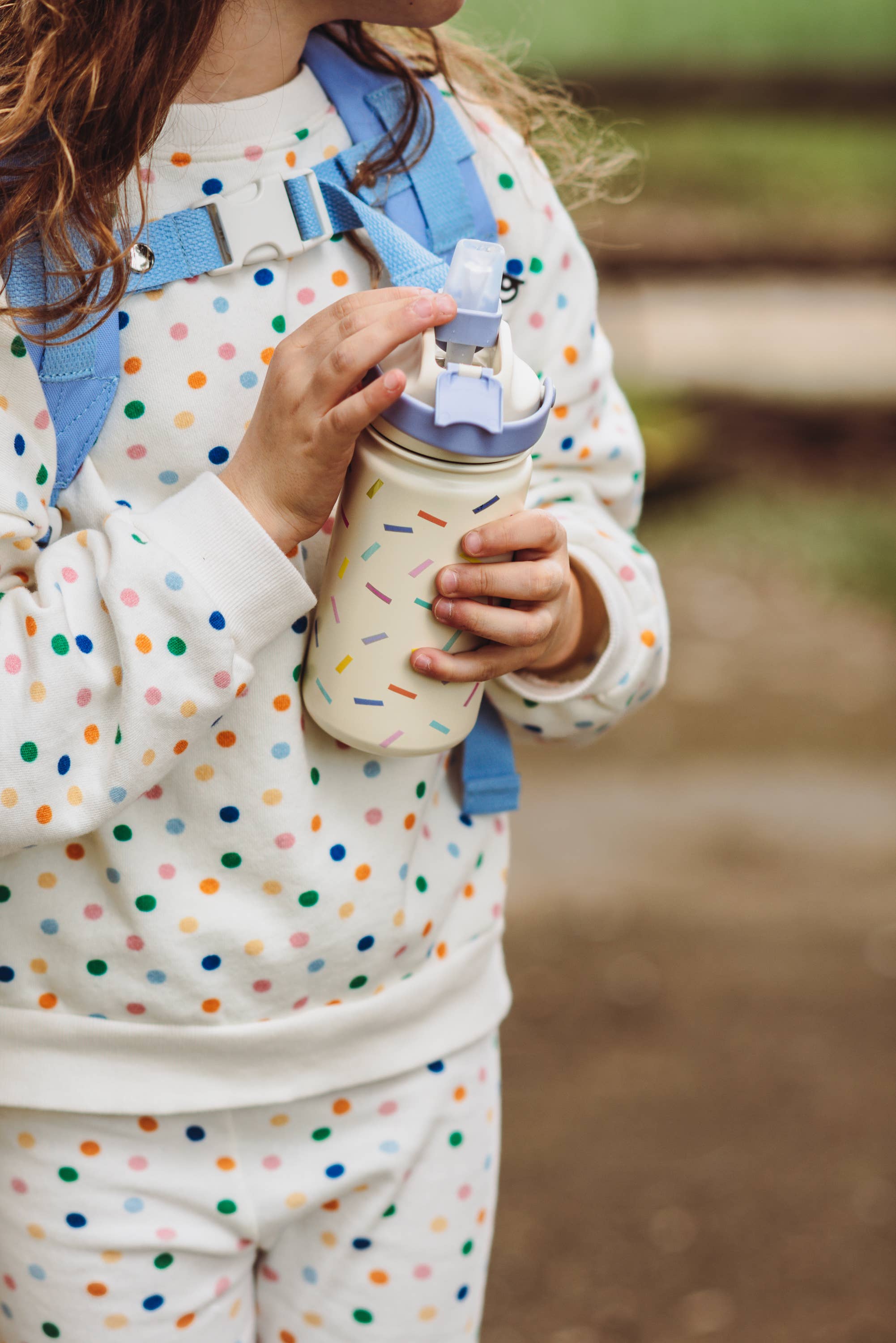 Isolierte Kinderflasche aus Edelstahl 'Konfetti'