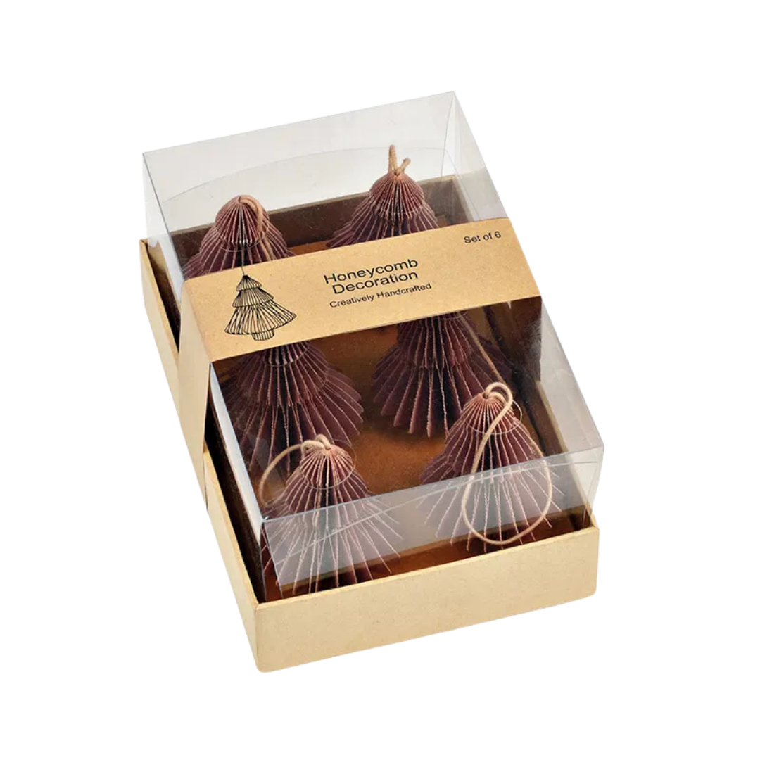 6er Set Papieranhänger Tannenbaum