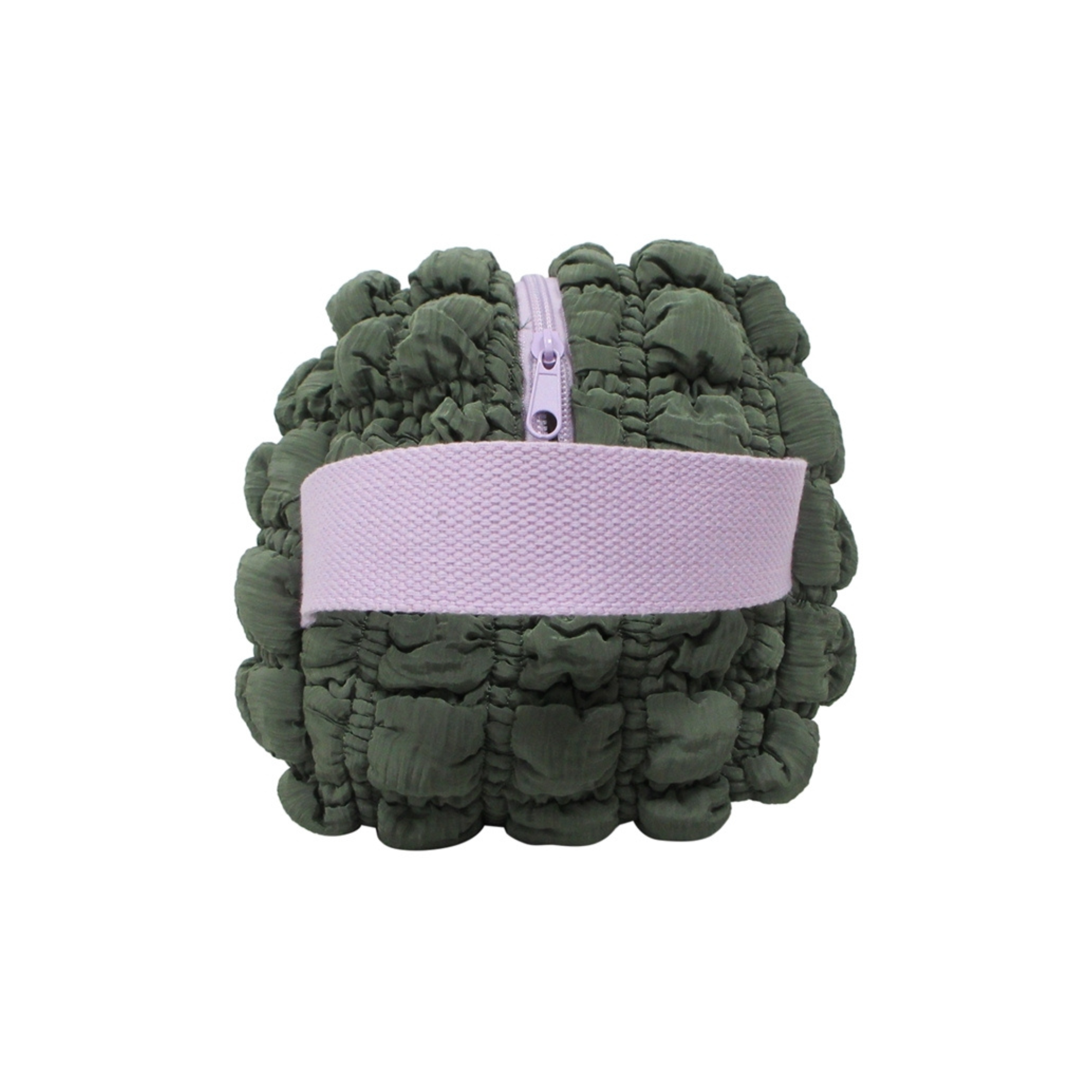 Kosmetiktasche - gesteppt grün-flieder