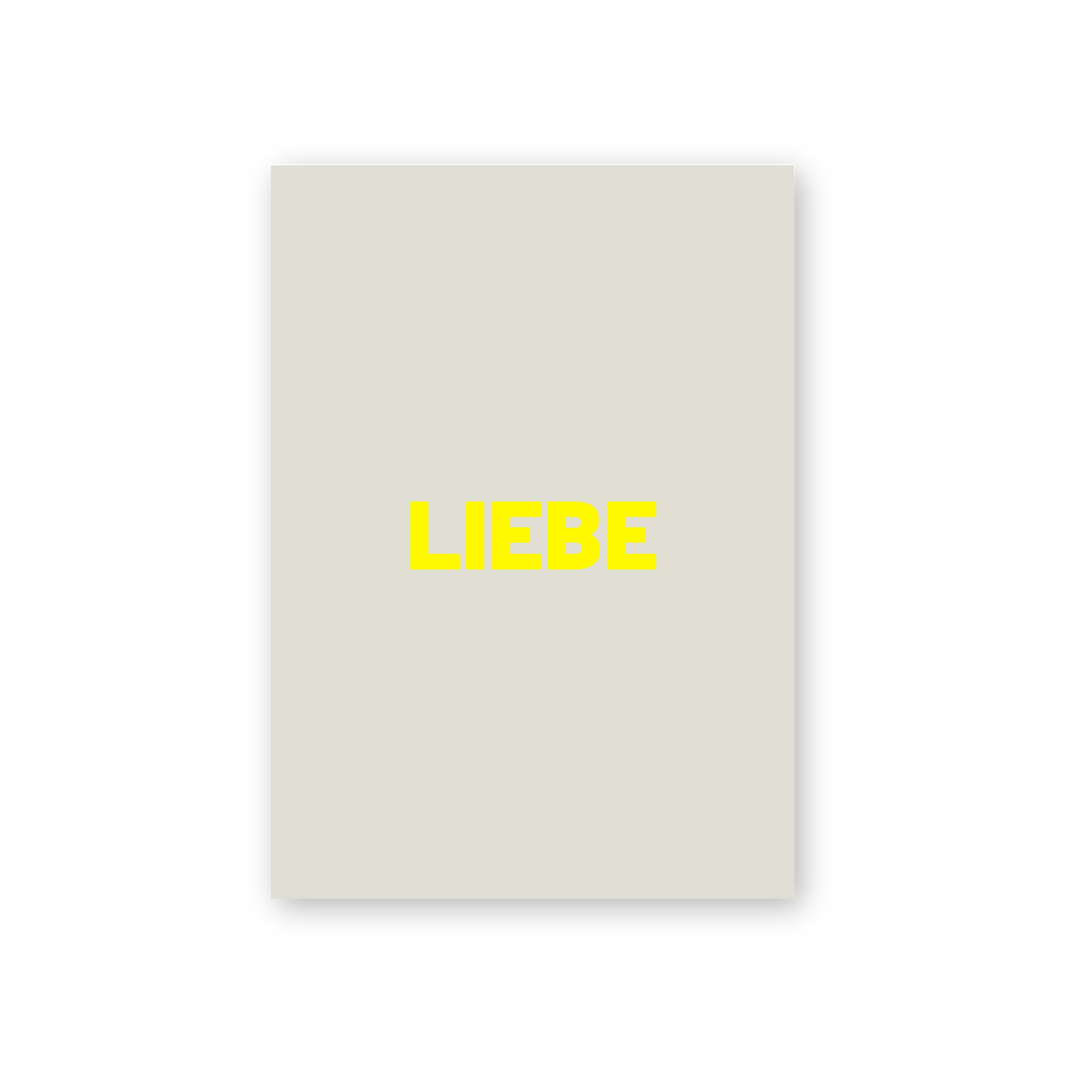Postkarte - LIEBE gelb-greige