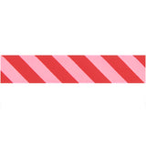 Satinband Streifen, neon pink/rot