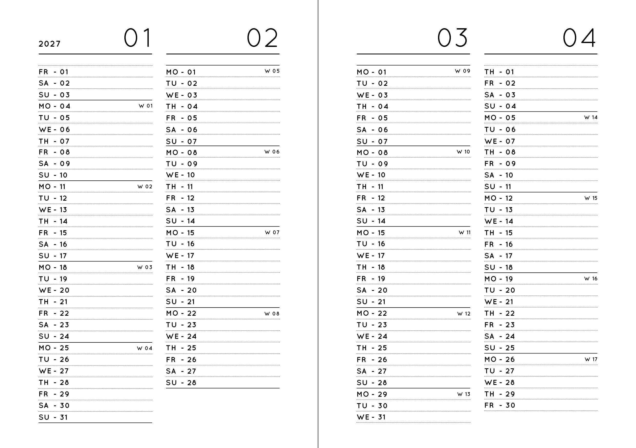 Pocket Kalender / Planner 2026 (DIN A6)