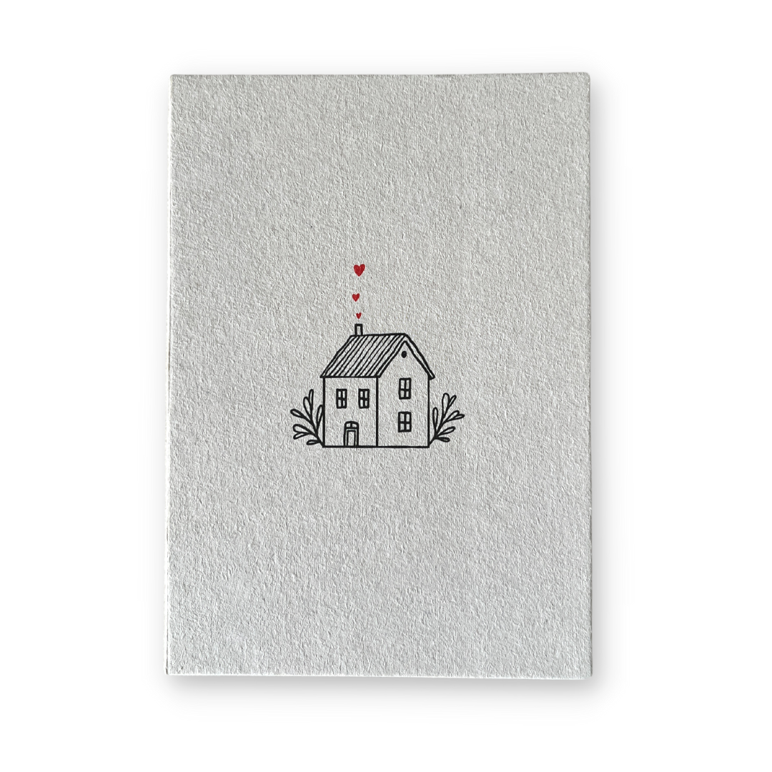 Filz-Schlüsselanhänger 'Haus Mit Herz' – Dunkelrot, Made In Germany, Ca. 7 X 6,2 Cm