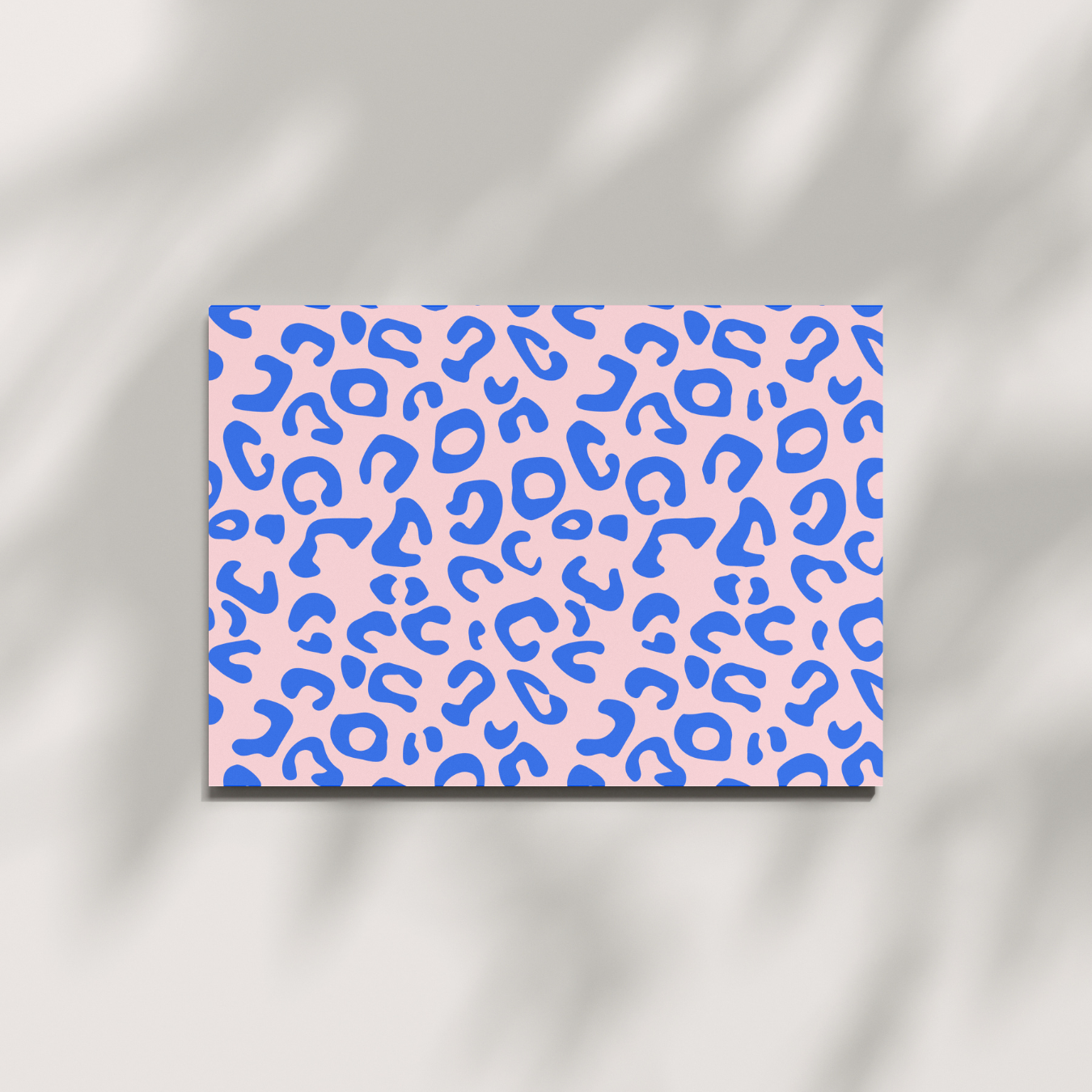 Postkarte - Leo blau-rosa