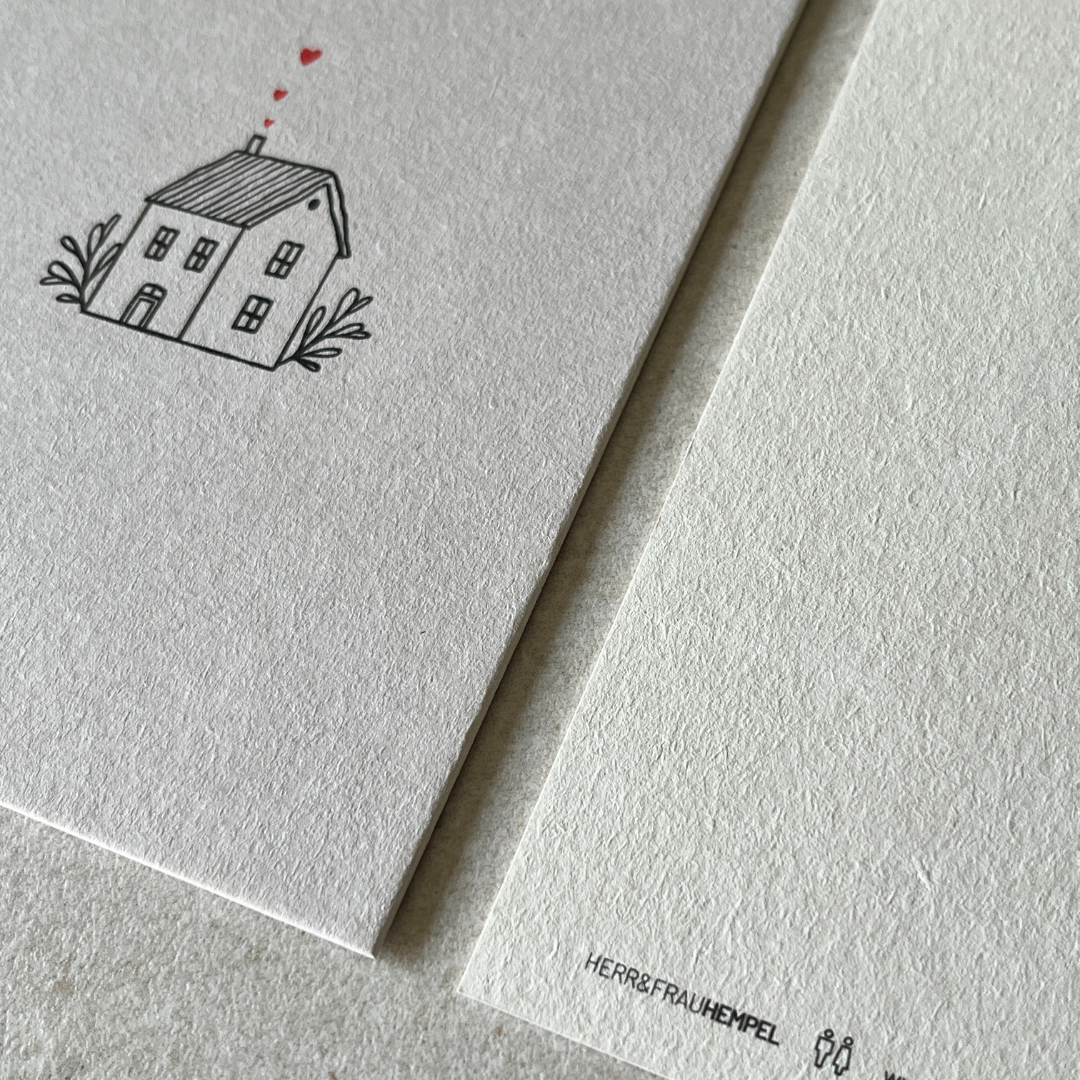 Postkarte - Haus mit Herz