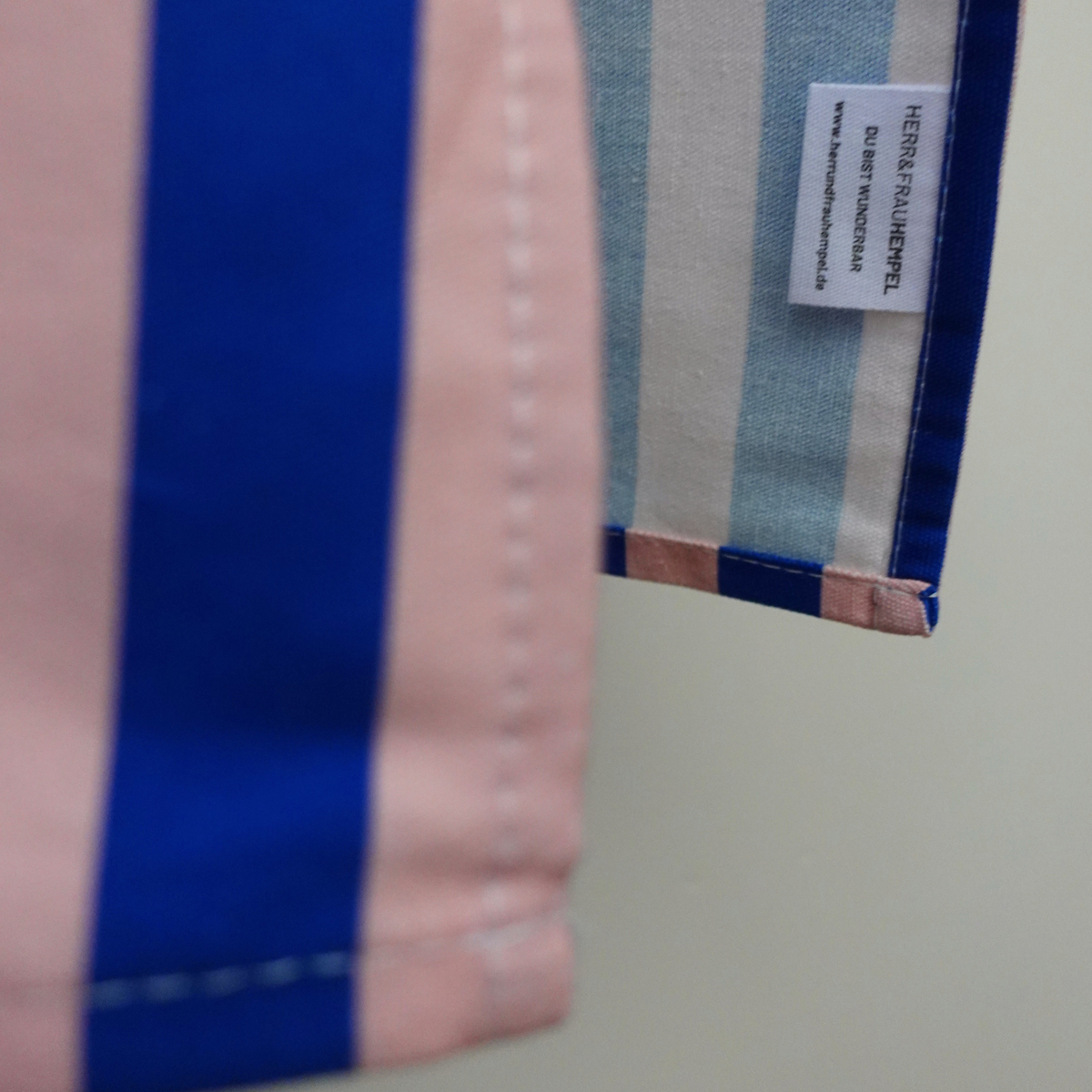 Geschirrhandtuch Streifen blau-rosa