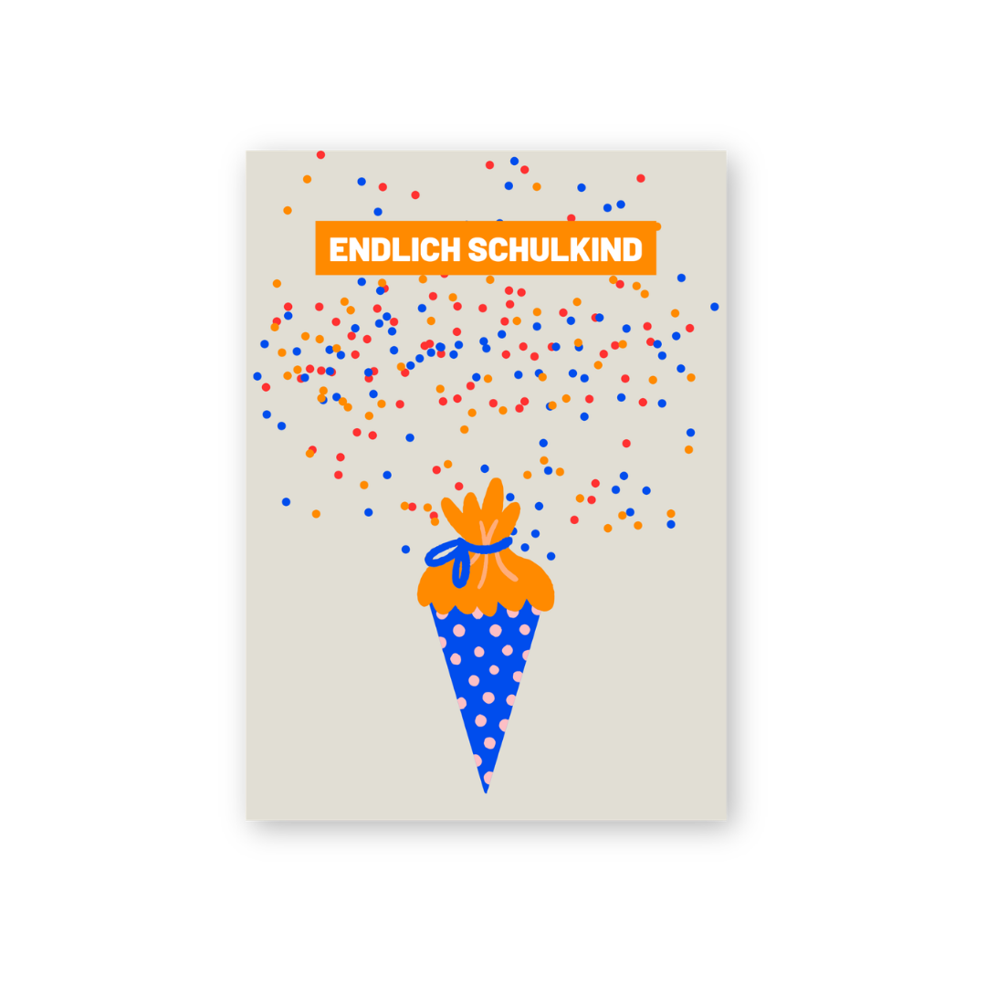 Postkarte - Endlich Schulkind