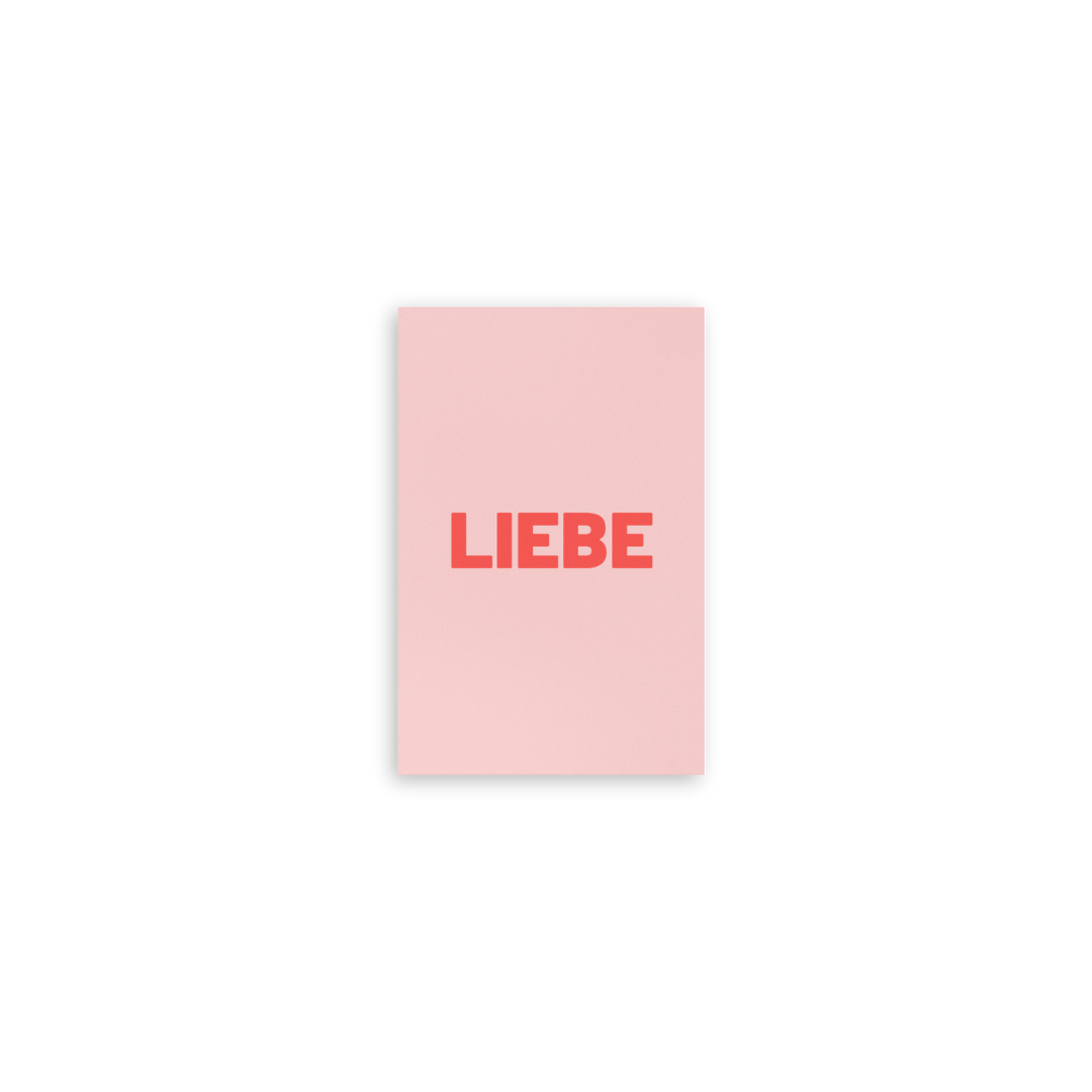 Mini Postkarte - LIEBE rosa-rot