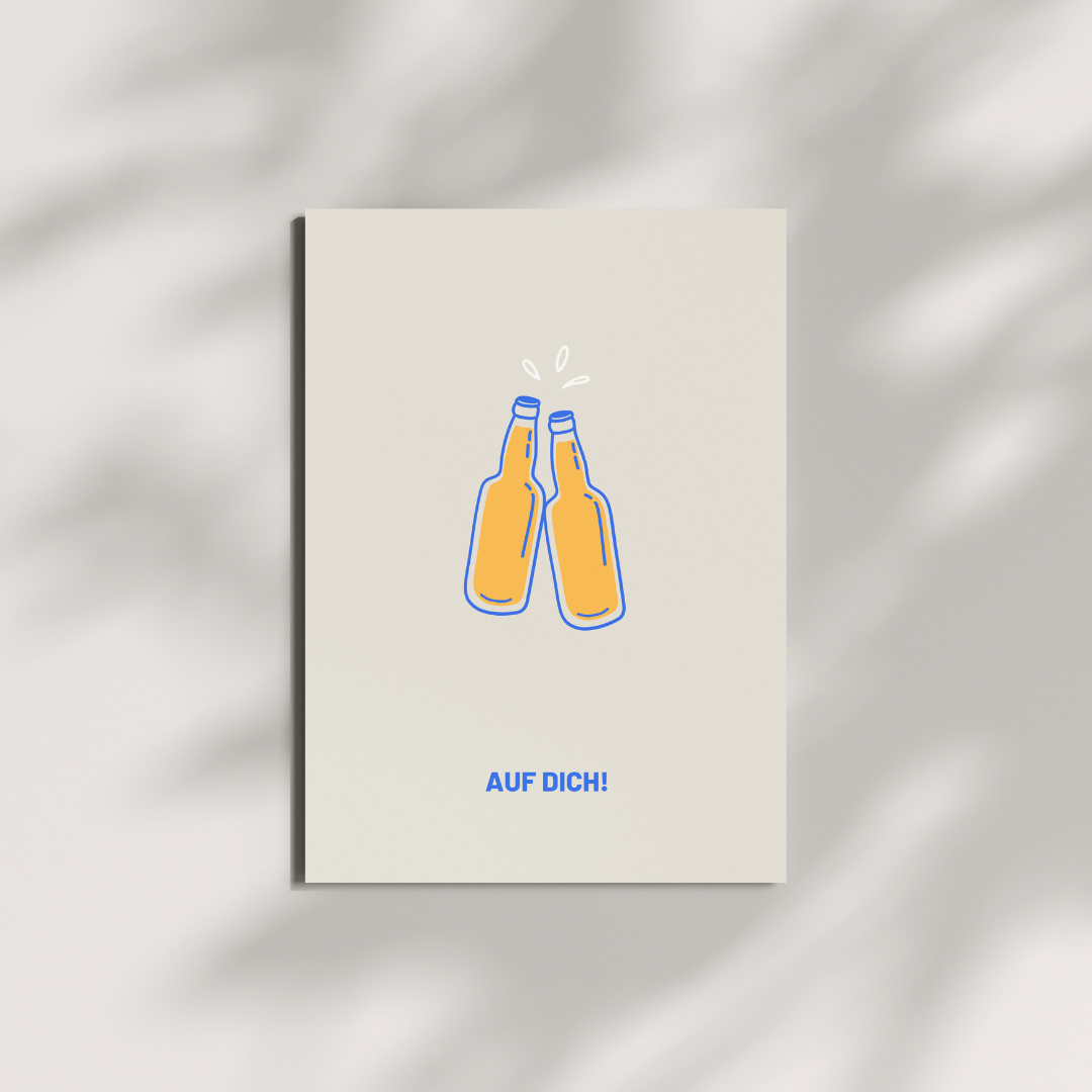 Postkarte - AUF DICH! Bier