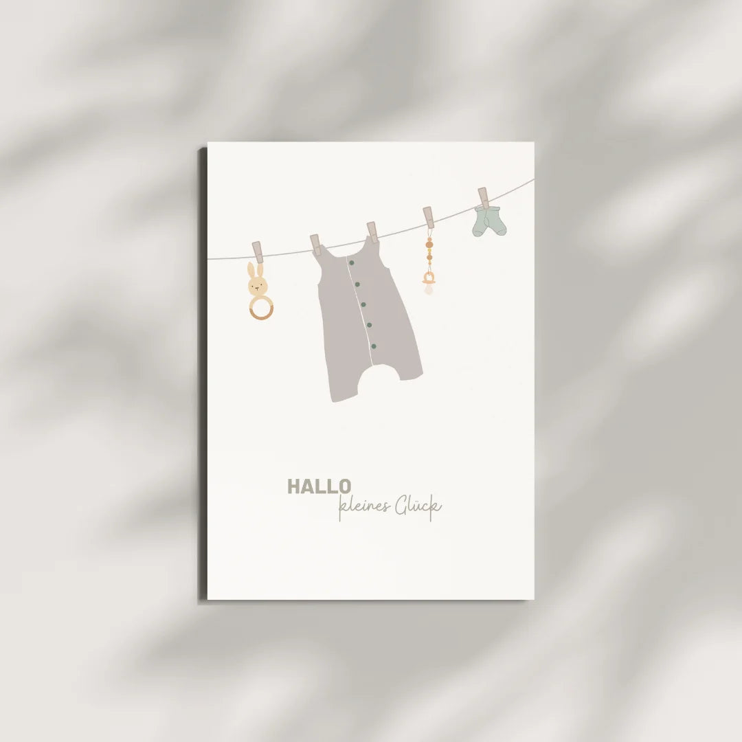 Postkarte - Hallo kleines Glück
