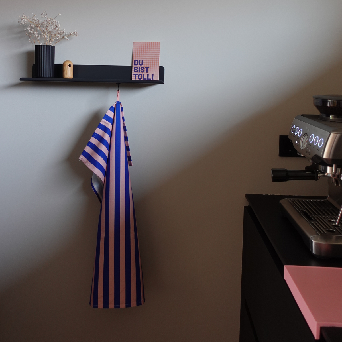 Geschirrhandtuch Streifen blau-rosa