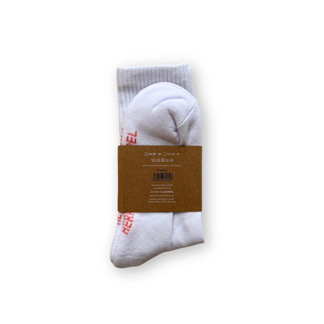 SOCKEN - LIEBE coral - weiß