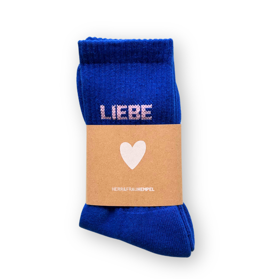 SOCKEN - LIEBE blau - rosa