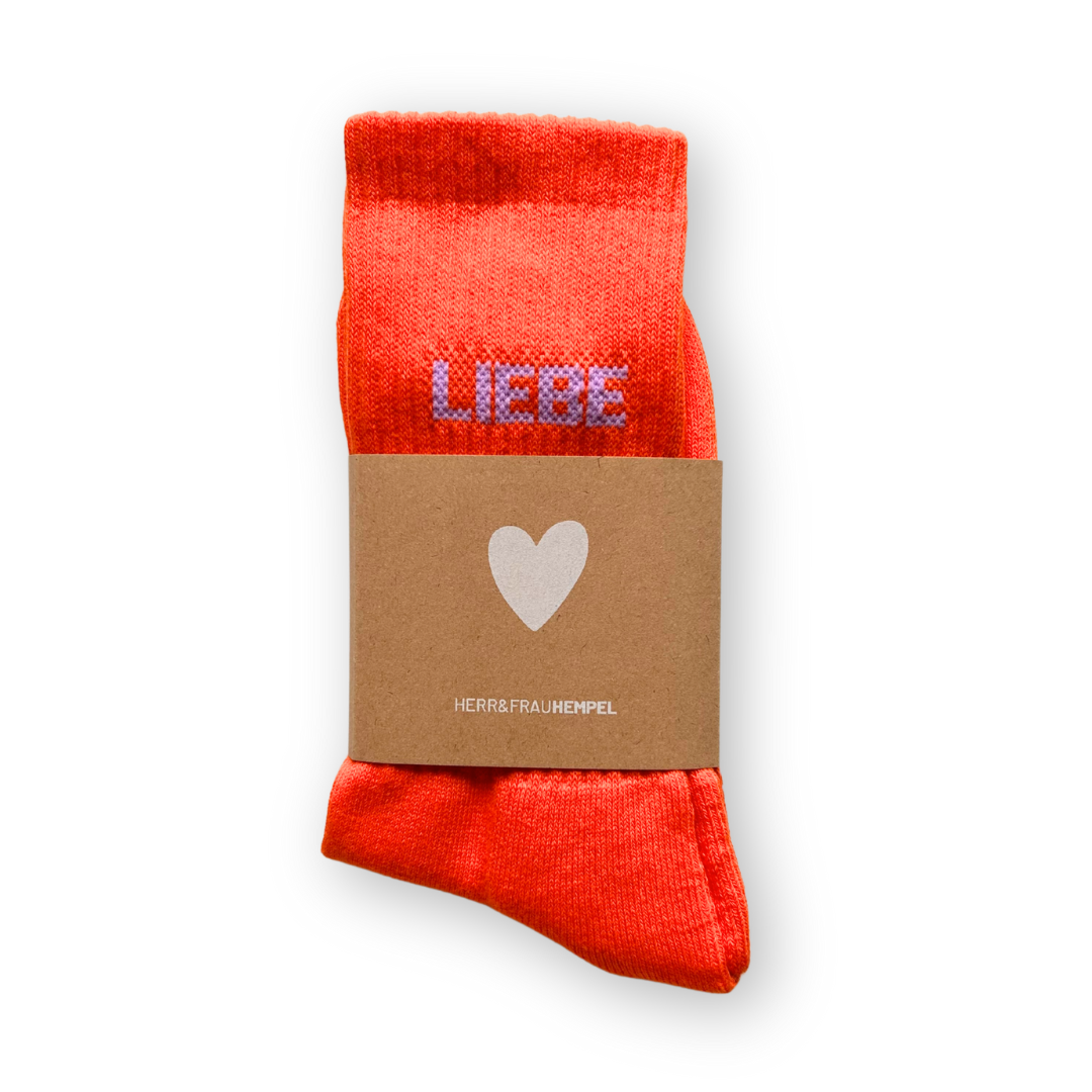 SOCKEN - LIEBE orange - flieder