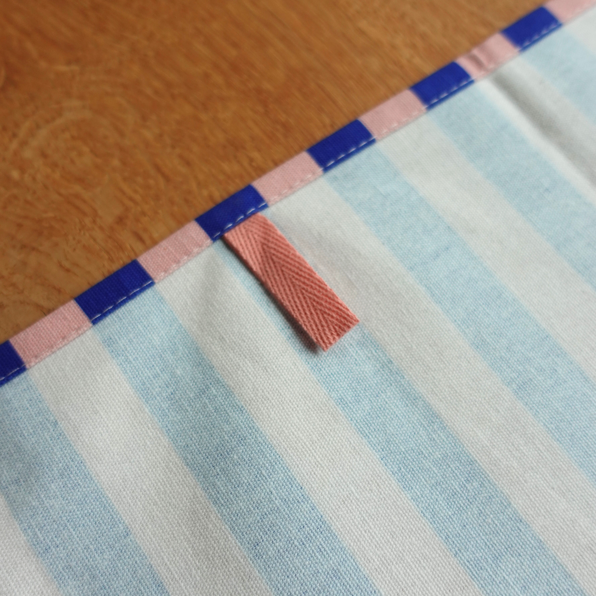 Geschirrhandtuch Streifen blau-rosa