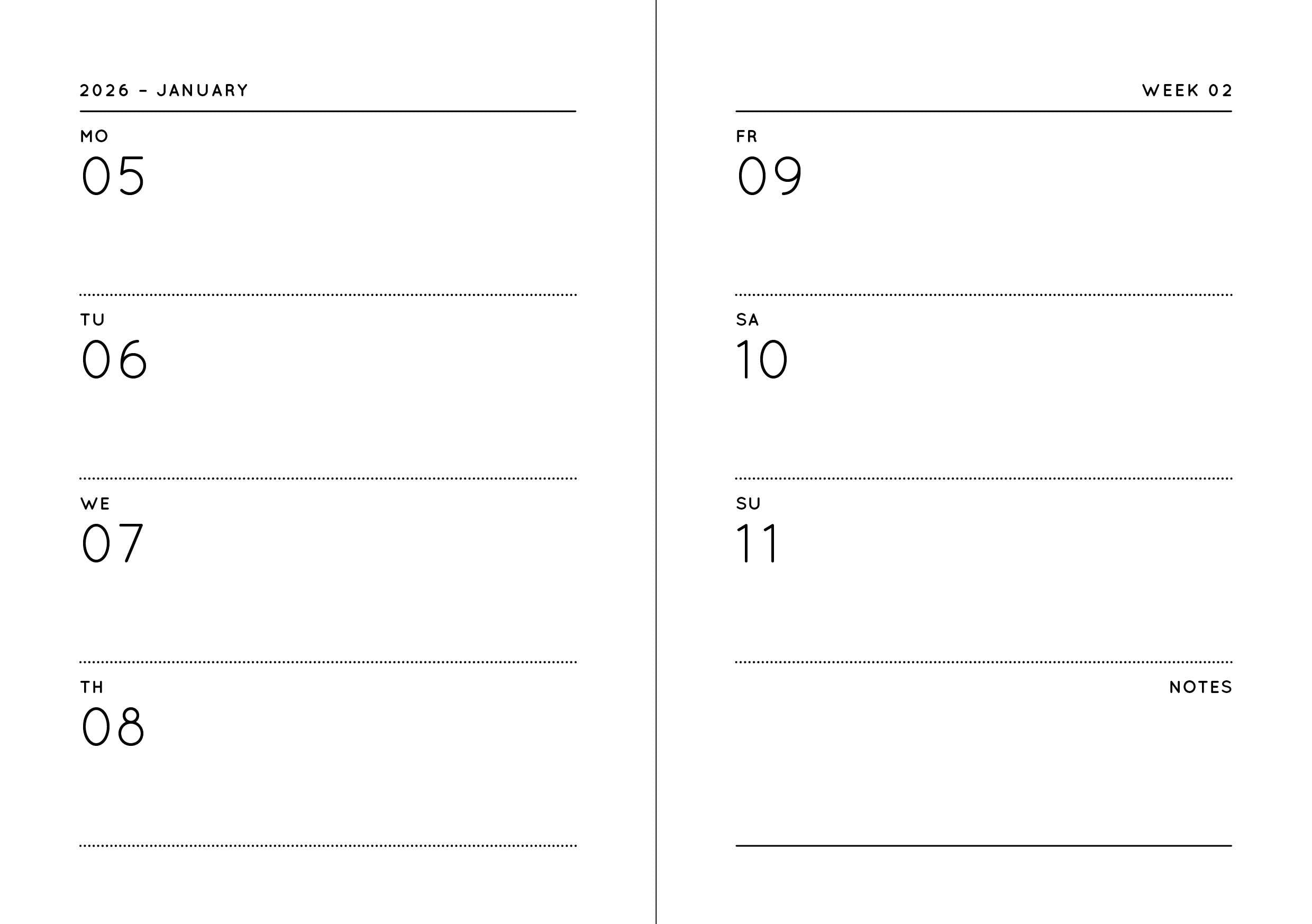 Pocket Kalender / Planner 2026 (DIN A6)