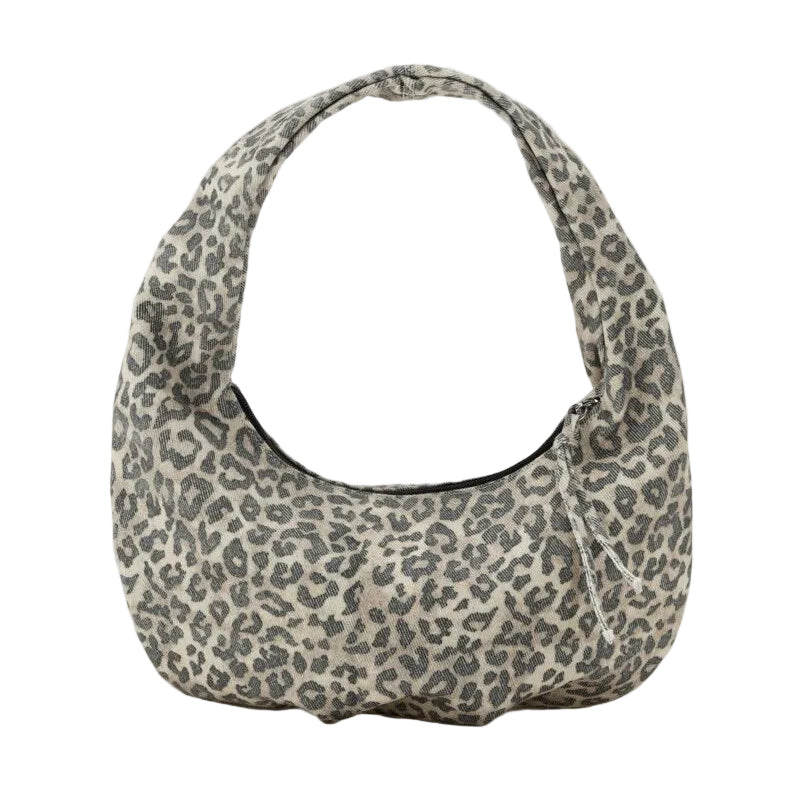 Tasche aus Denim m Leomuster