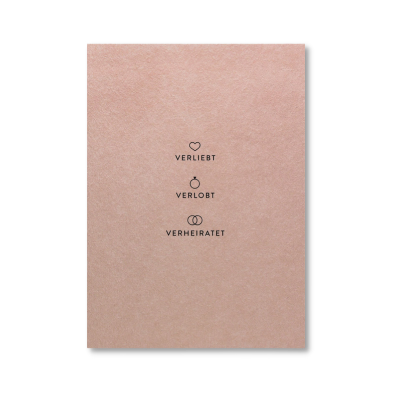 Postkarte - VERLIEBT VERLOBT VERHEIRATET (6769310105658)