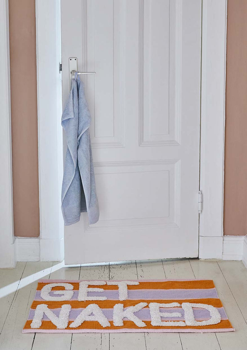 Badematte, GET NAKED, orange/lila, Oekotex Baumwolle, 55x80cm (8207904014600)