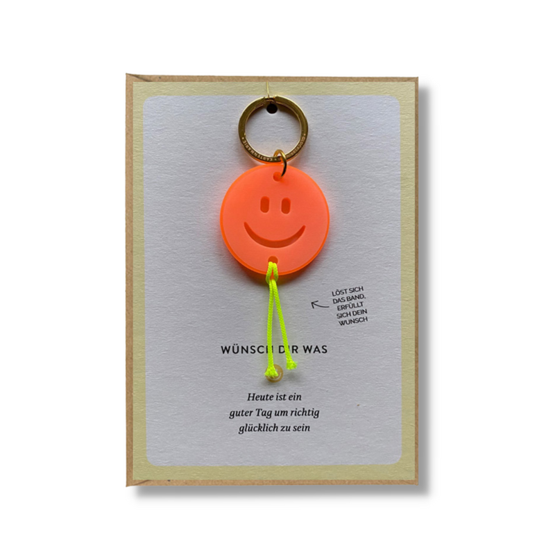 POSTKARTE SMILEY - SCHLÜSSELANHÄNGER (8092683993352)